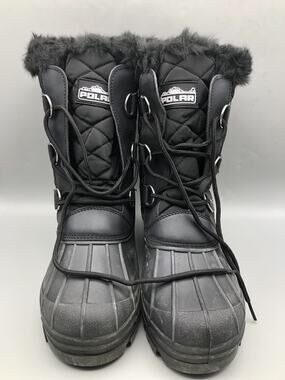Womens Mid Calf Mountain Walking Tactical Waterproof Boots Black US-10 EU-41